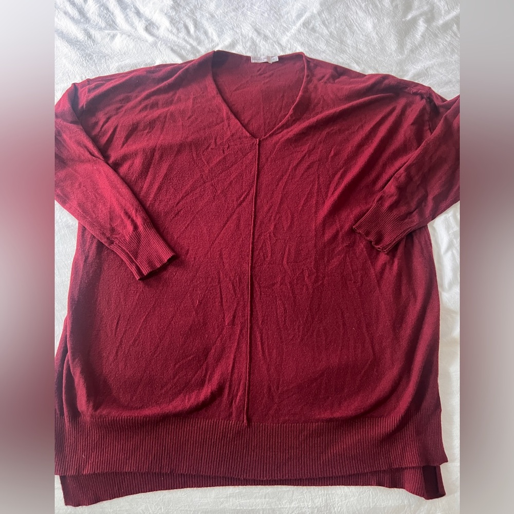 Tunic sweater burgundy size 1X Chic Soul